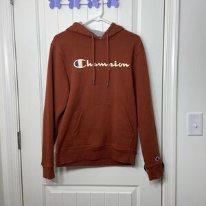 EUC Champion adult deep orange pullover hooded‎ sweatshirt small